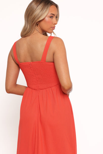Kinslee Midi Dress - Coral
