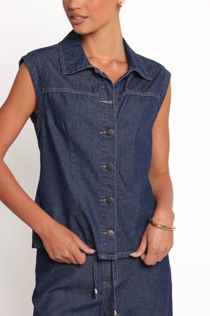 Kirie Denim Top - Indigo