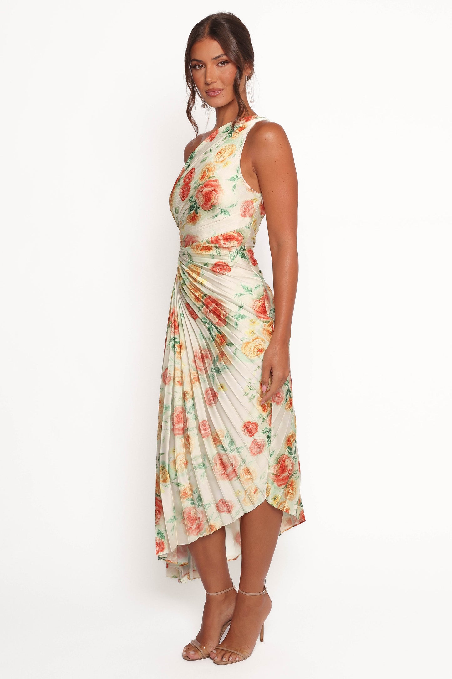 Kleo One Shoulder Maxi Dress - Yellow Floral