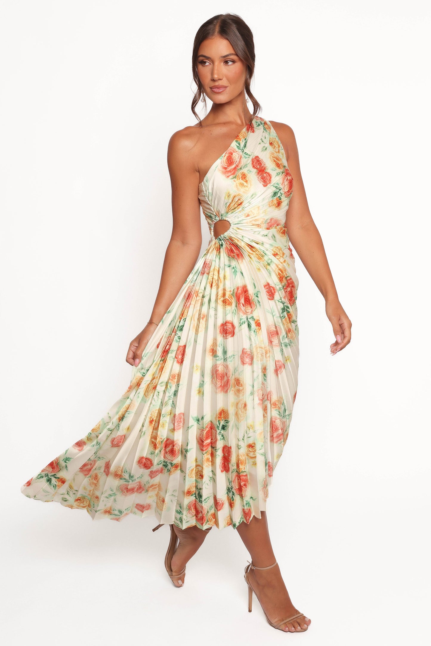 Kleo One Shoulder Maxi Dress - Yellow Floral