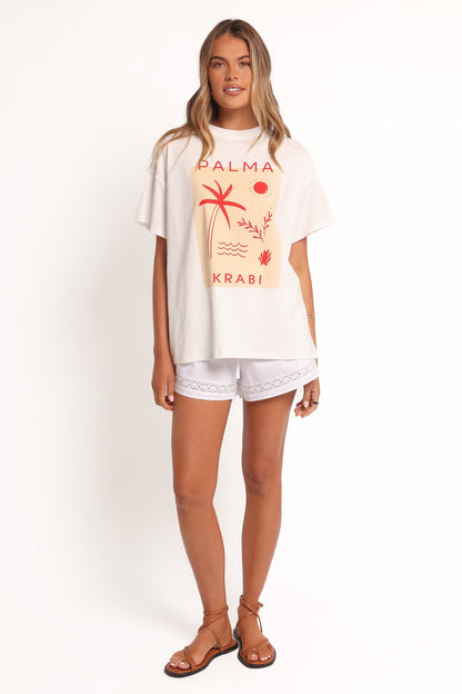 Krabi Beach Graphic Tee - White