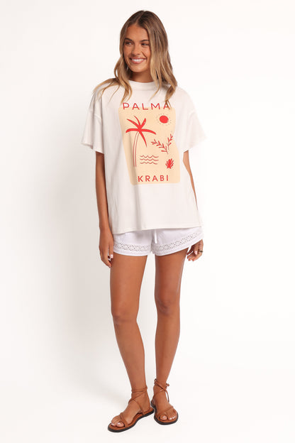 Krabi Beach Graphic Tee - White