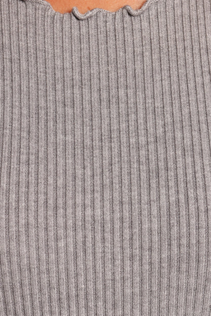 Kya Short Sleeve Knit Top - Light Grey