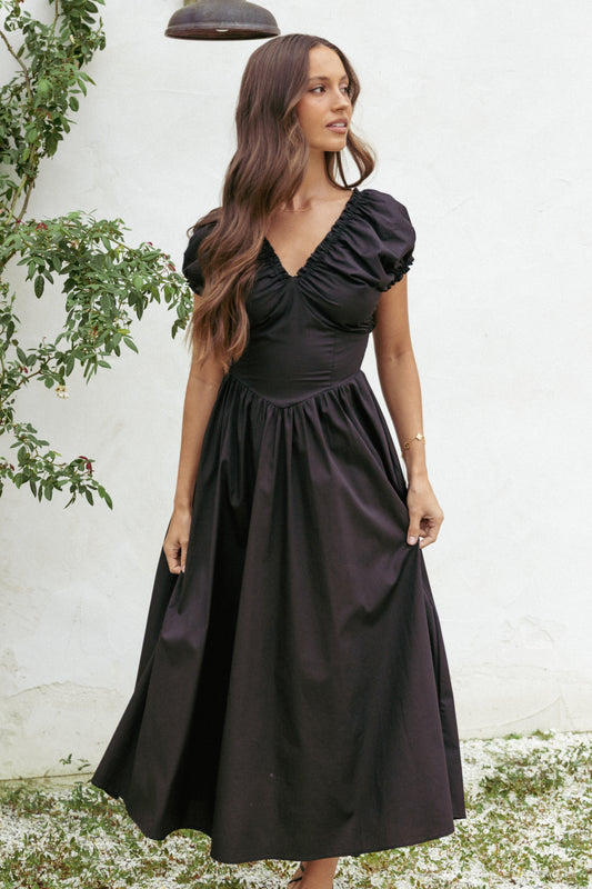 Larson Midi Dress - Black