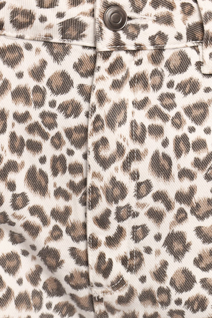 Leila Printed Wide Leg Jean - Leopard