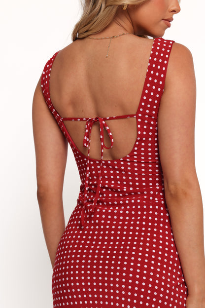 Leni Maxi Dress - Red Polka Dot