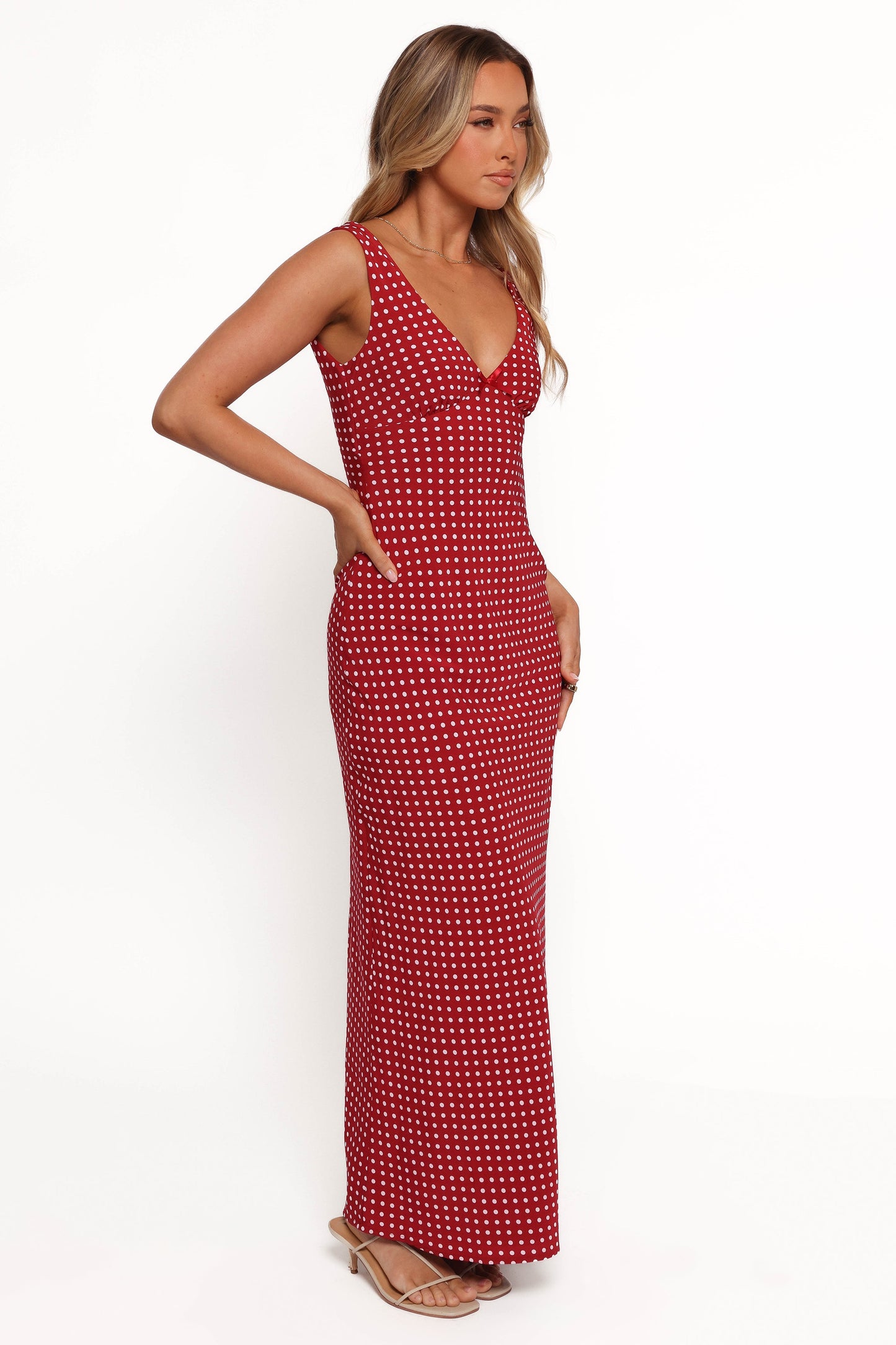 Leni Maxi Dress - Red Polka Dot