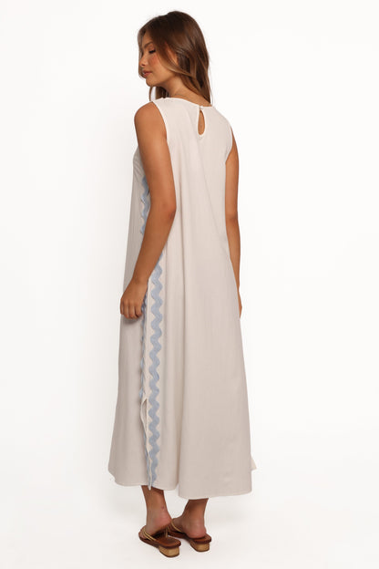 Lennie Midi Dress - Cream Blue