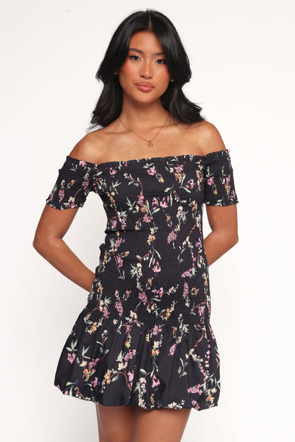 Lewis Mini Dress - Black Floral