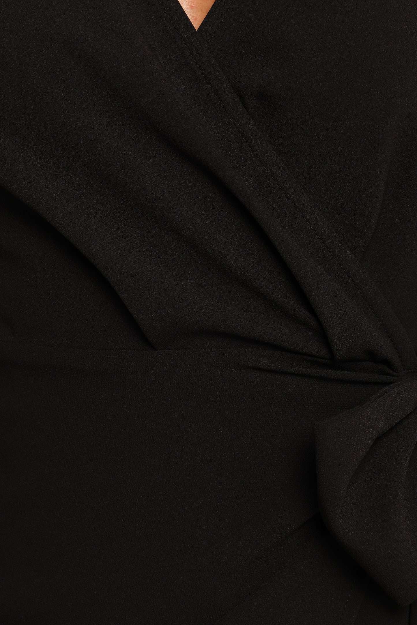 Lilian Long Sleeve Wrap Mini Dress - Black