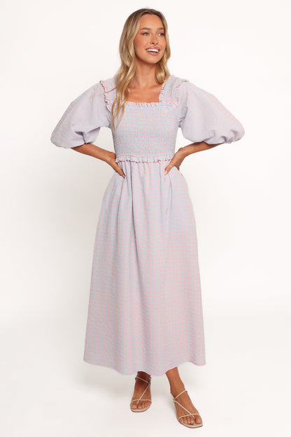 Lille Midi Dress - Blue Gingham