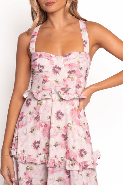 Lillee Tiered Maxi Dress - Pink Bloom
