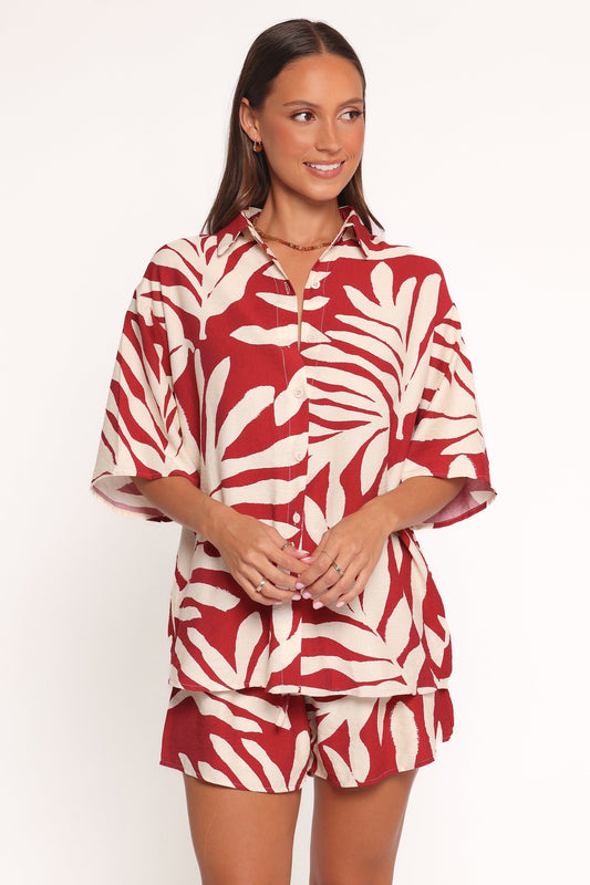 Lilo Short Set - Red Palm Print