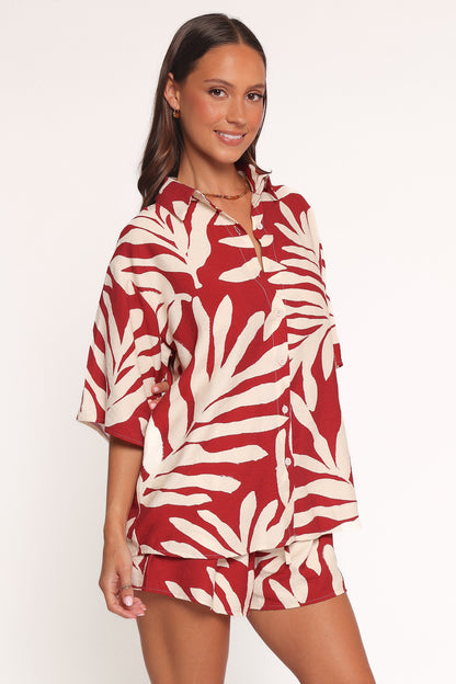 Lilo Short Set - Red Palm Print