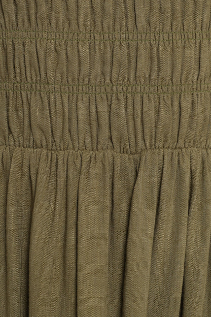 Linsey Strapless Midi Dress - Olive Green