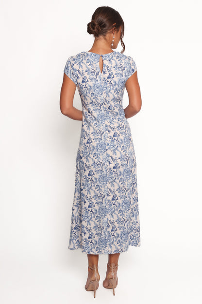 Lisbeth Midi Dress - Blue Floral