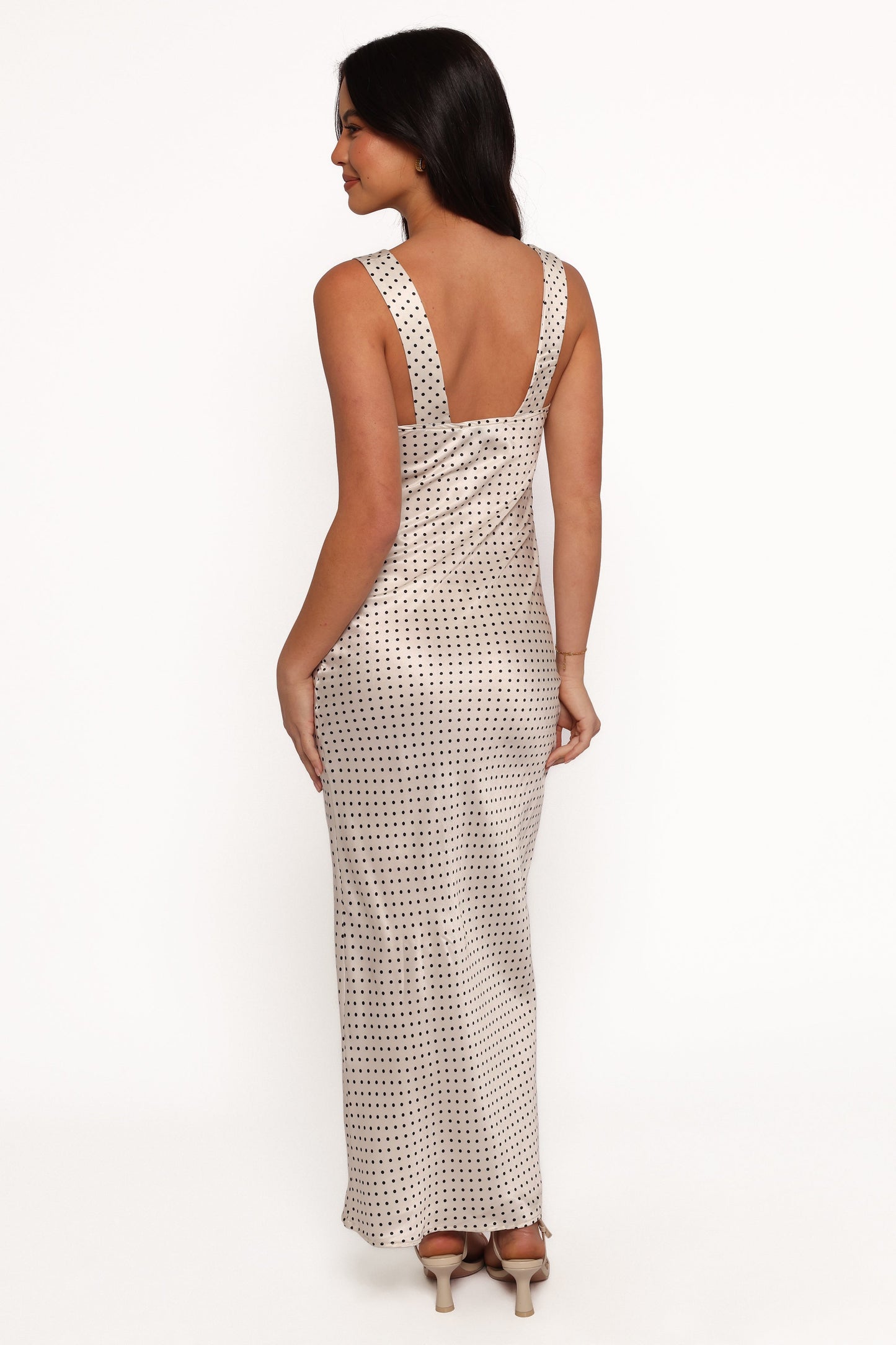 Lizza Maxi Dress - White Polkadot