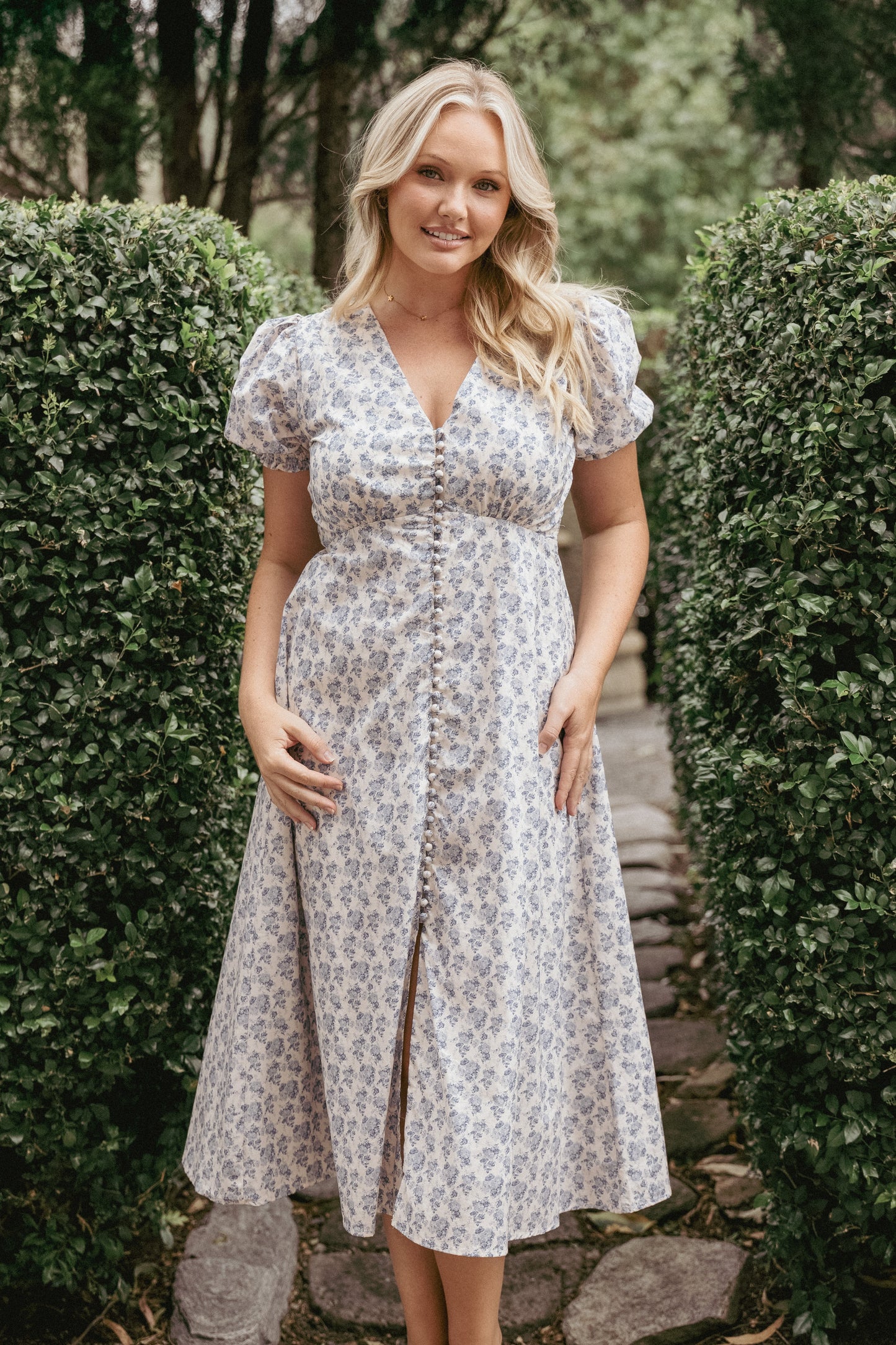 Logen Floral Midi Dress - Parisian Bloom