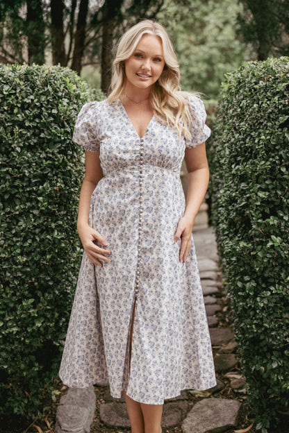 Logen Floral Midi Dress - Parisian Bloom