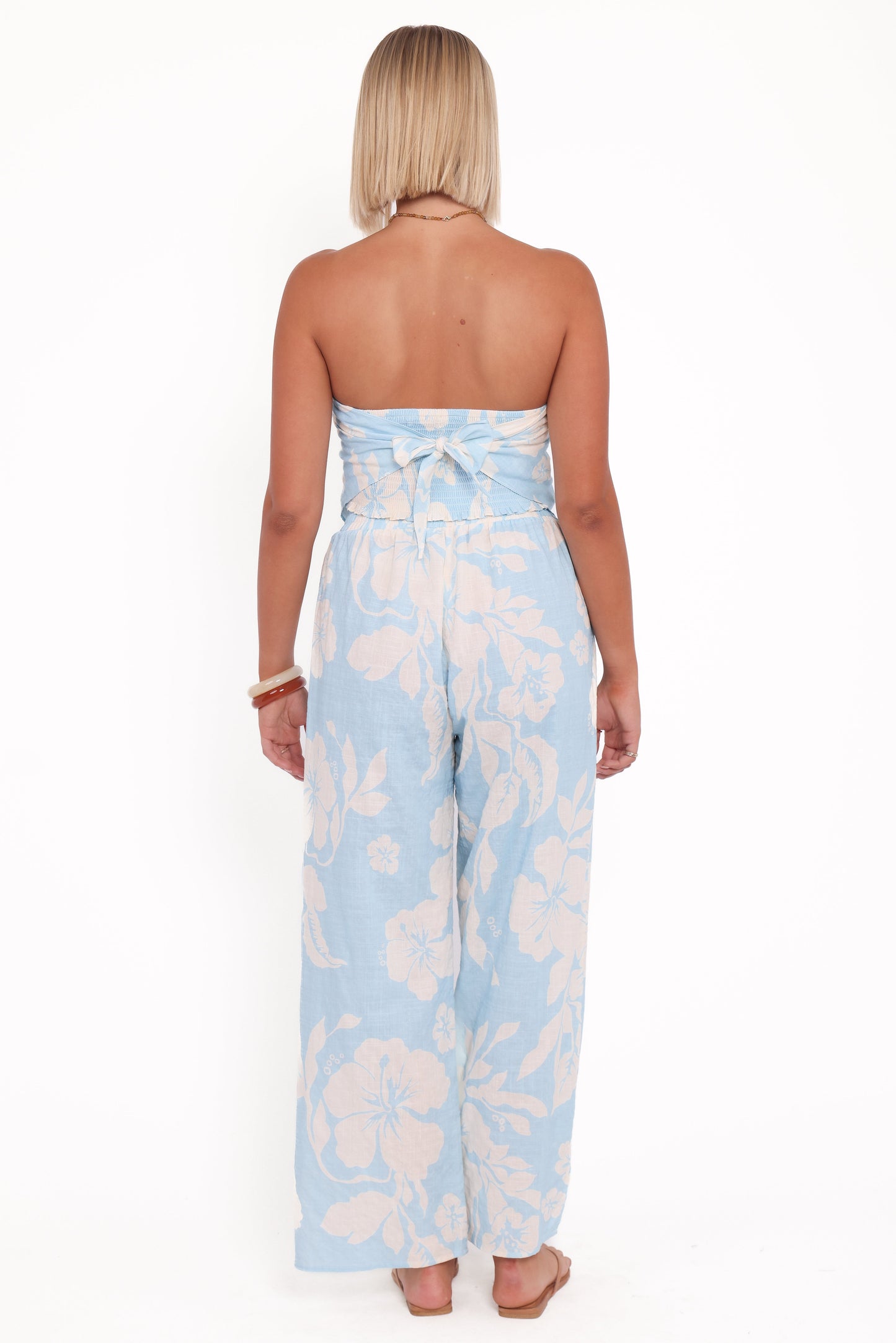 Lourdes Wide Leg Pant - Blue Hibiscus