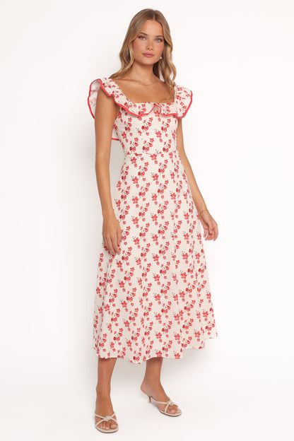 Lucille Maxi Dress - Red Floral