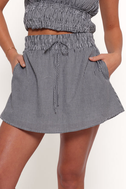 Luna Skirt Set - Black White Gingham