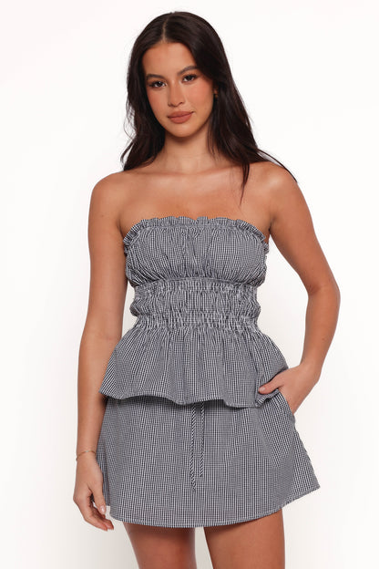 Luna Skirt Set - Black White Gingham