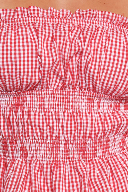 Luna Skirt Set - Red Gingham