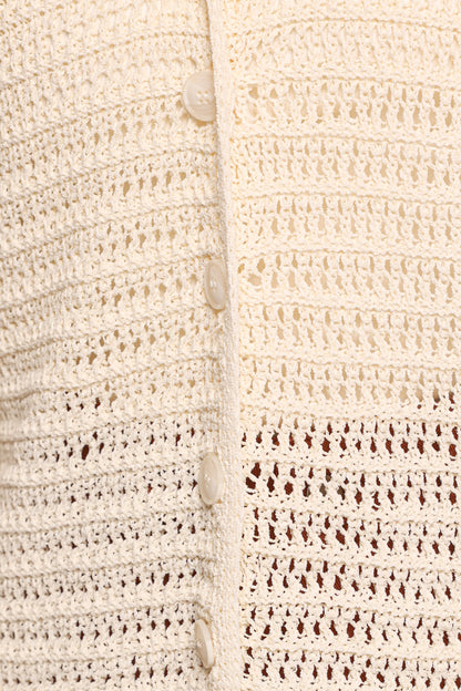 Lyra Large Collar Cardigan - White