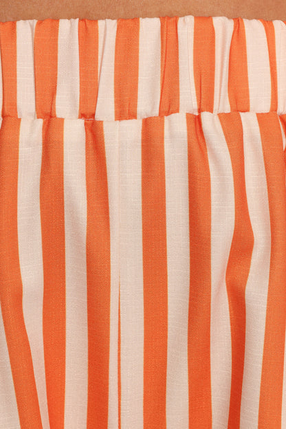 Lyra Shorts - Orange Beige Stripe