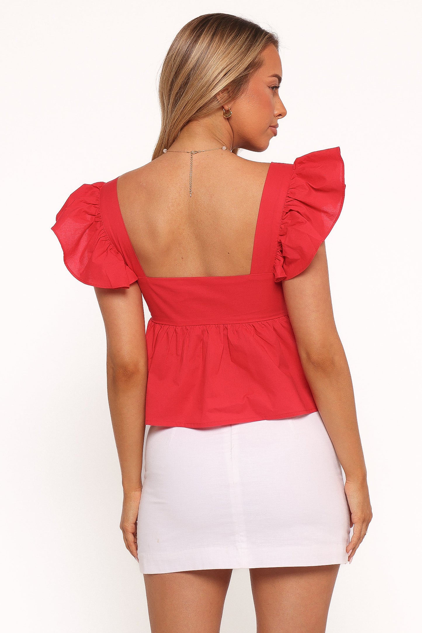 Lyric Ruffle Top - Red