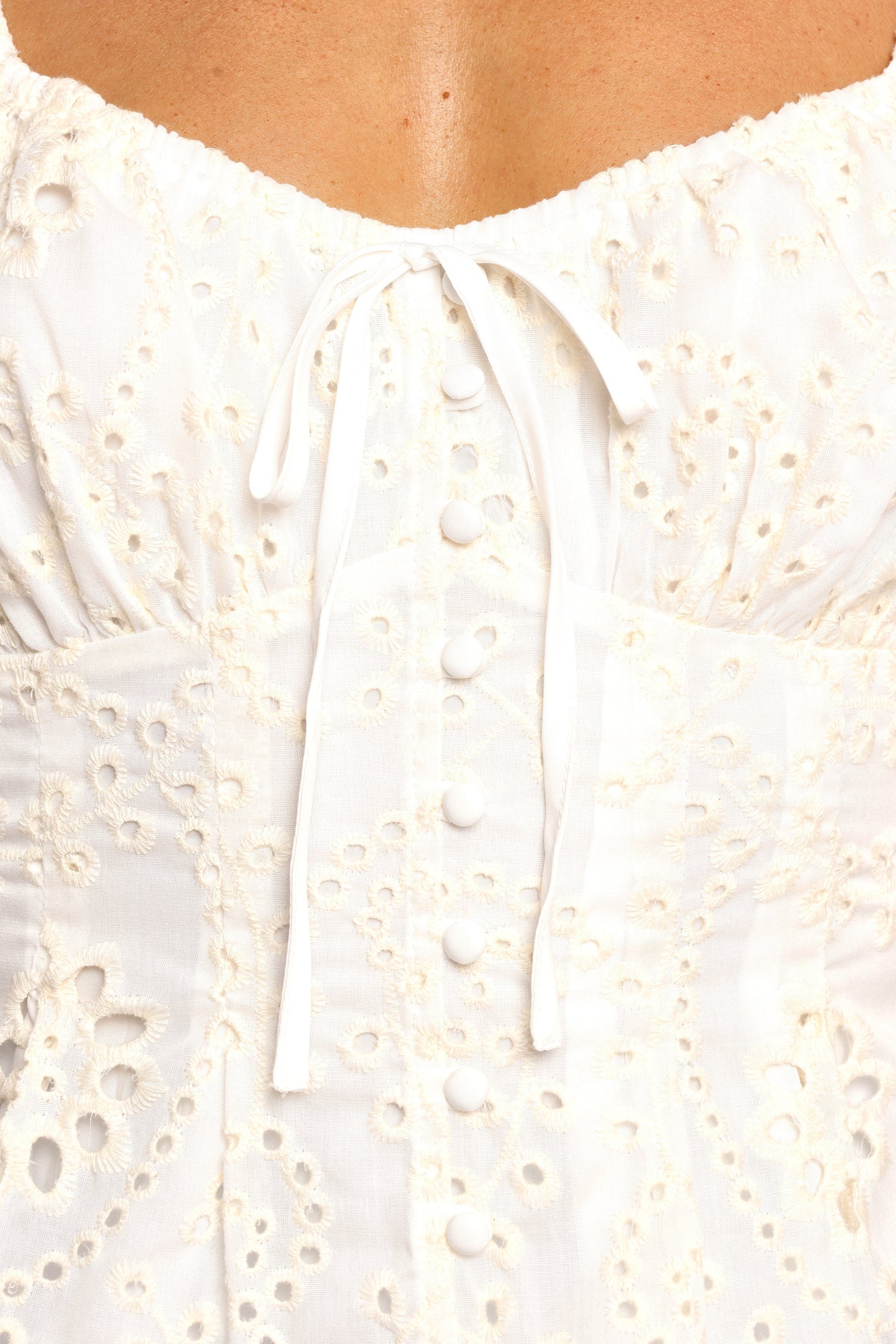 Mairead Eyelet Top - Cream