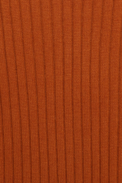Makenna Long Open Front Cardigan - Rust