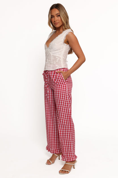 Marina Pant - Red Gingham