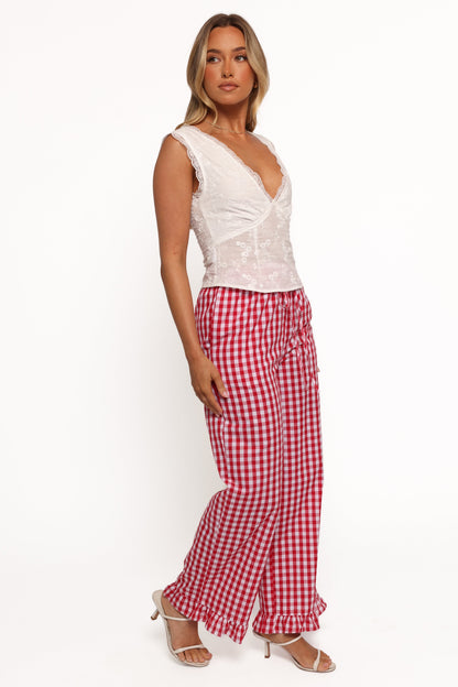 Marina Pant - Red Gingham