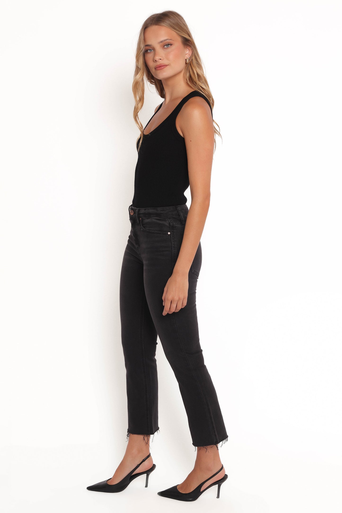 Marlow Mid Rise Crop Flare Jeans - Psych