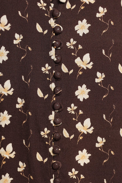 Marni Top - Brown Ditsy