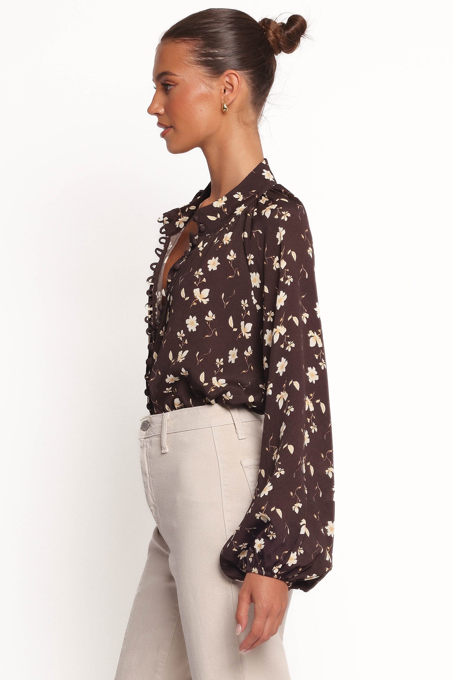 Marni Top - Brown Ditsy