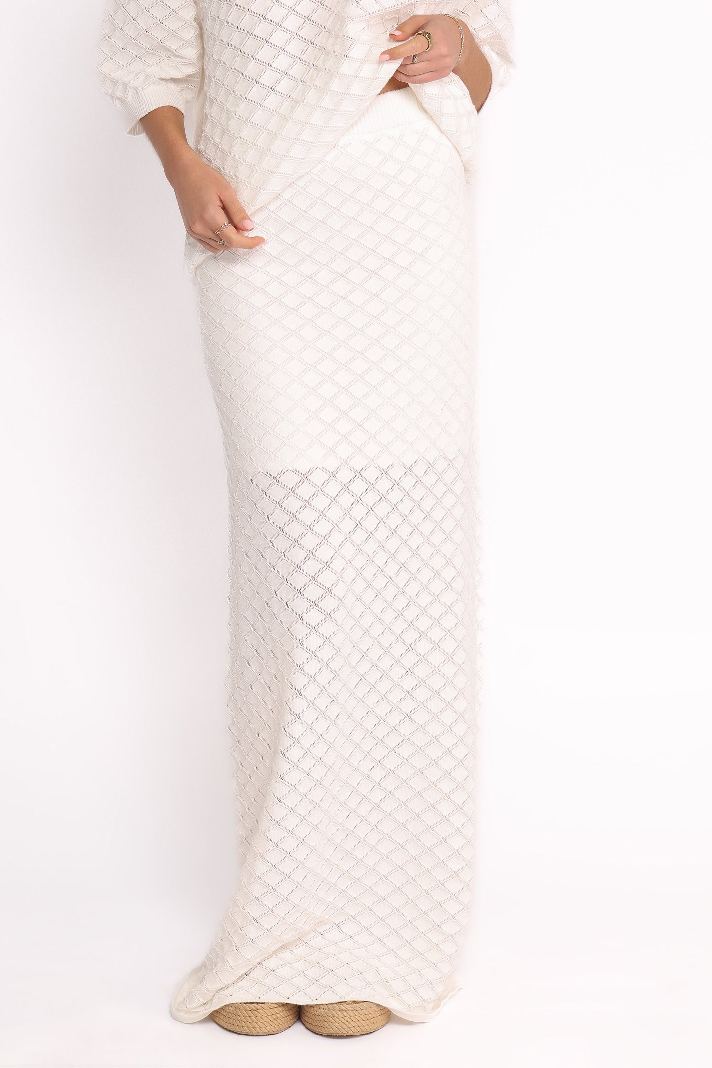 Meera Midi Skirt - White
