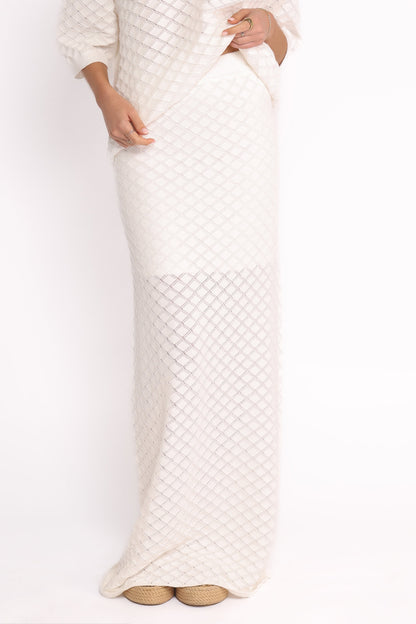 Meera Midi Skirt - White