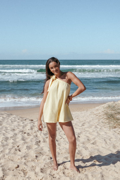 Miffy One Shoulder Romper - Yellow