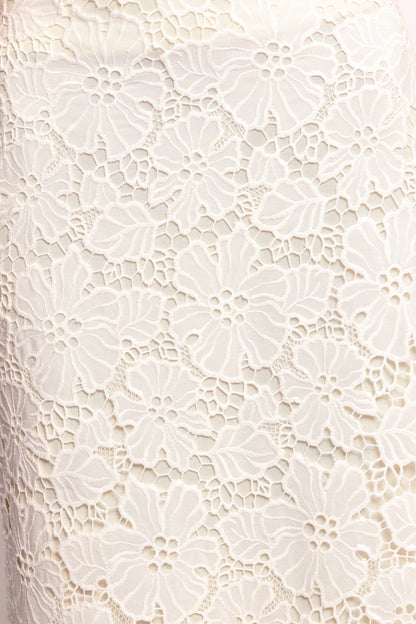 Mika Floral Lace Maxi Skirt - White