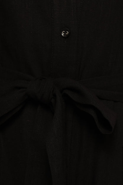 Minnie Waist Tie Jumpsuit - Black