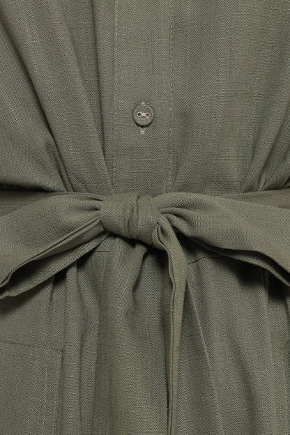 Minnie Waist Tie Jumpsuit - Olive