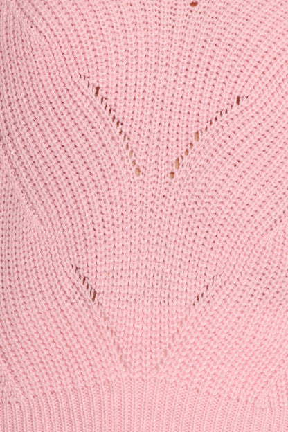 Mora Open Stitch Knit Sweater - Pale Pink