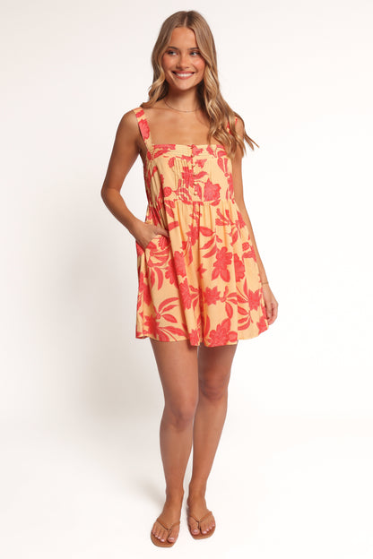 Nani Romper - Red Yellow Paisley Floral