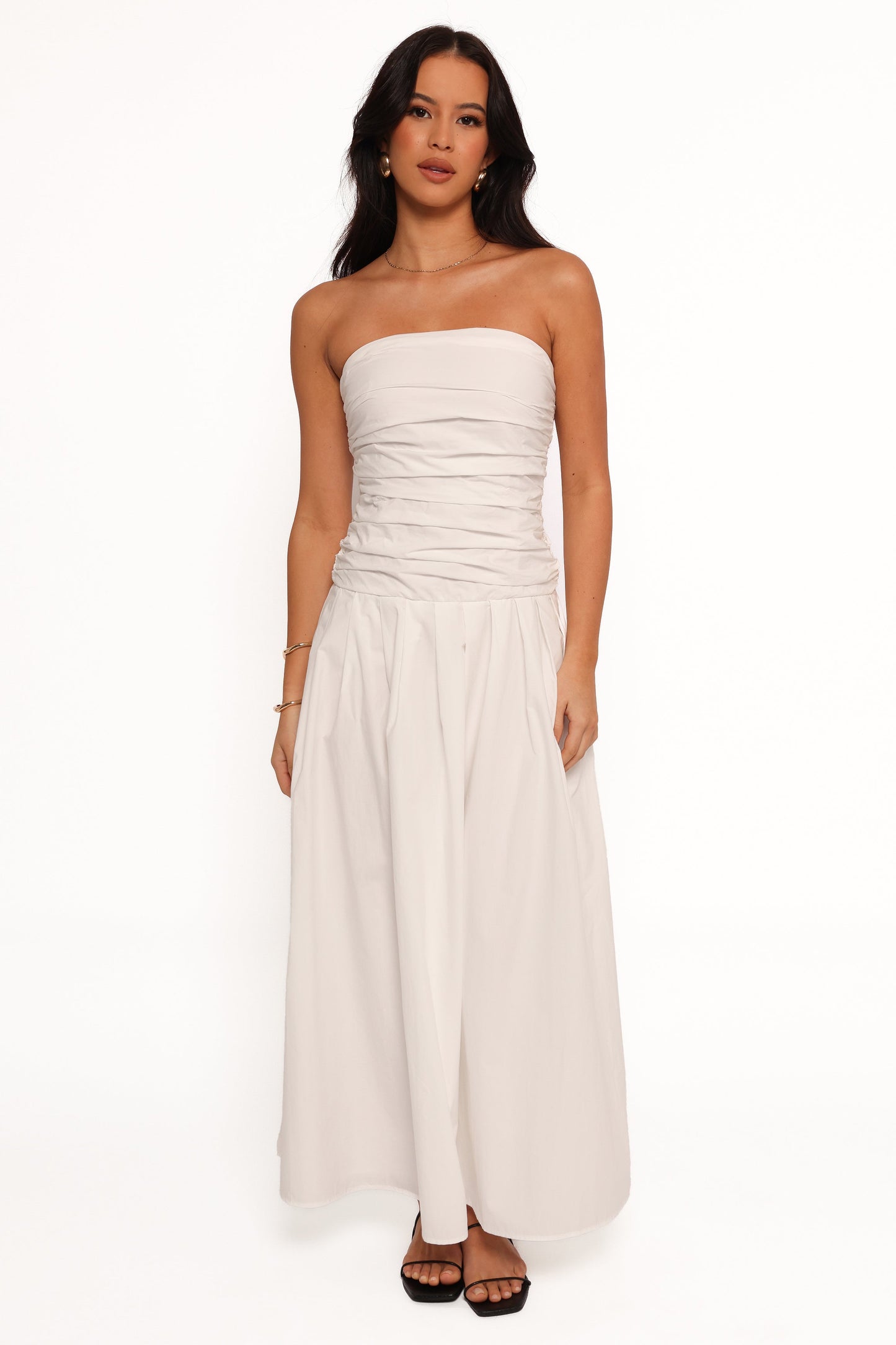 Nell Strapless Maxi Dress - White