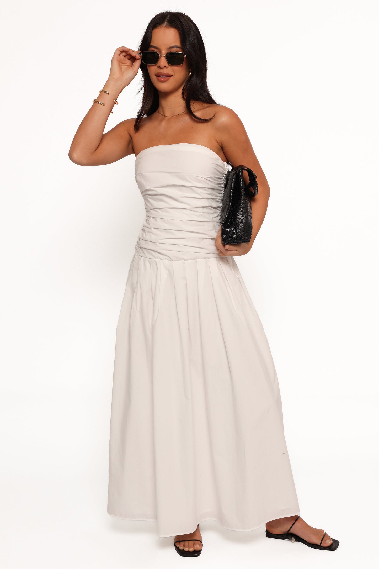 Nell Strapless Maxi Dress - White