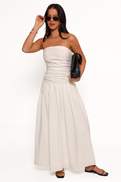 Nell Strapless Maxi Dress - White