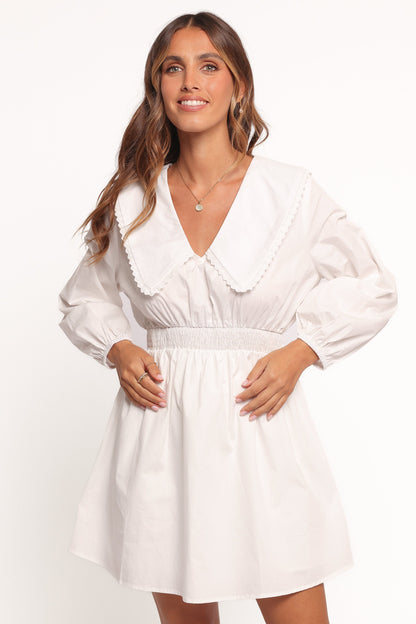 Nerida Long Sleeve Mini Dress - White